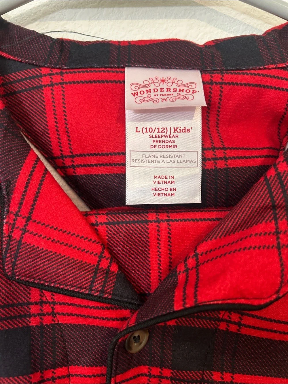 Wondershop Red & Black Plaid Kids Pajama Shirt